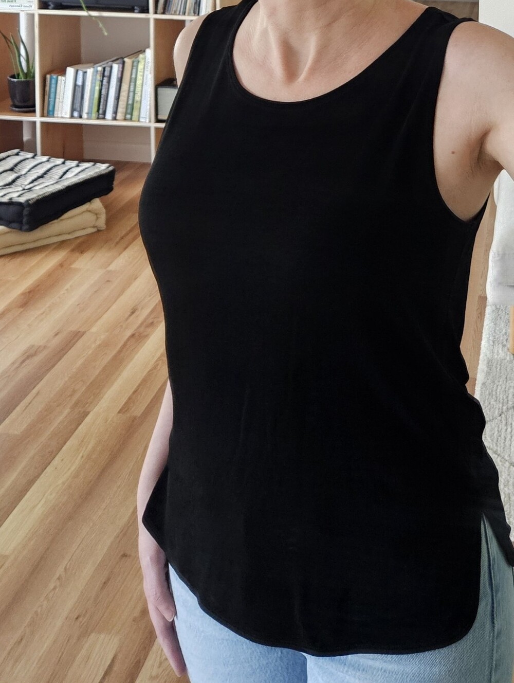 vintage slinky black 90s y2k grunge goth whimsigoth boho indie urban tank top - Picture 3 of 3